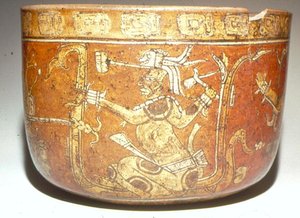 Vessel with Gods and Glyphs Describing Action by Mayan